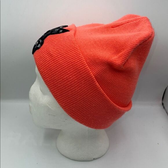 PSYCHO BUNNY Neon Coral Knit Beanie - Picture 4 of 8